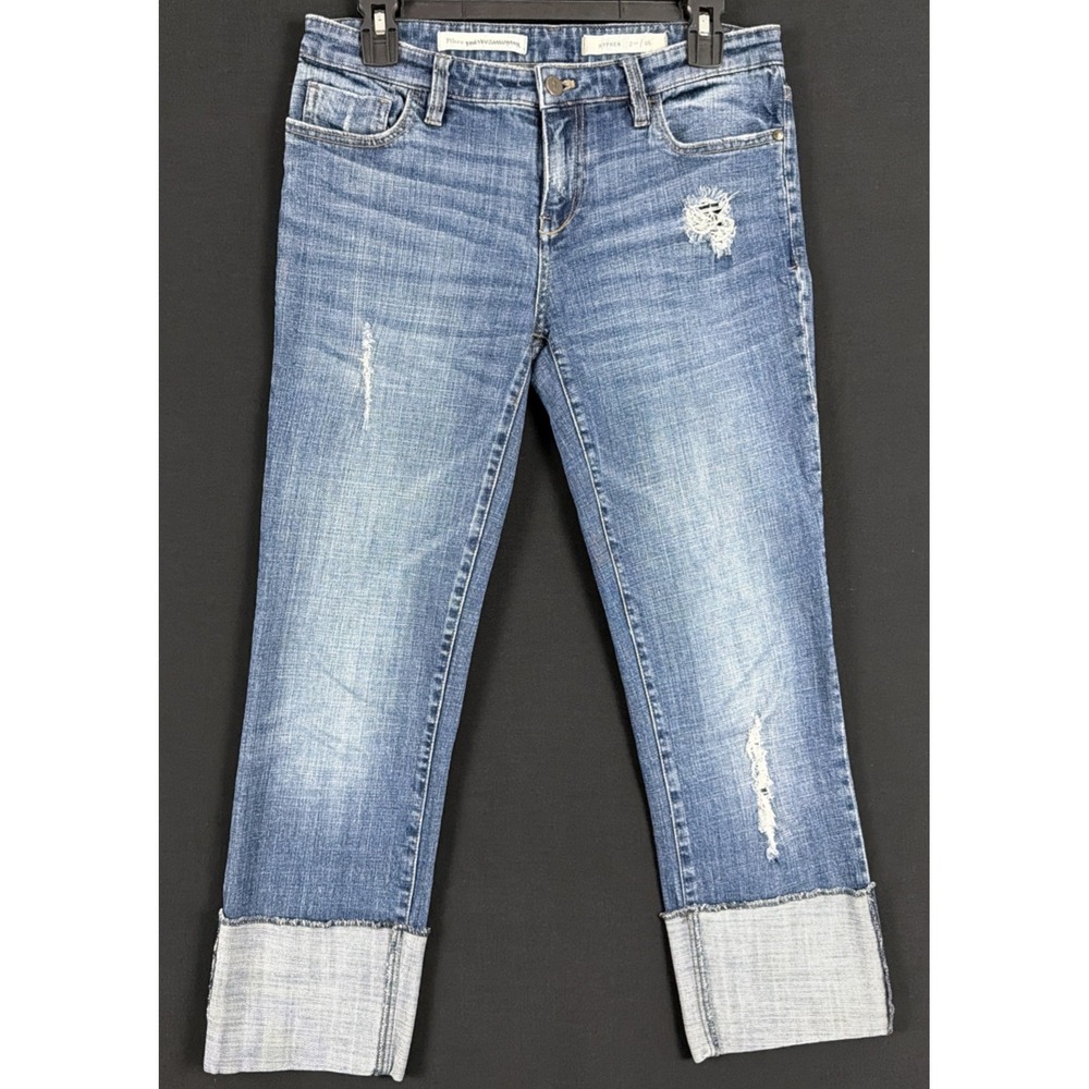 Anthropologie Pilcro & The Letterpress Hyphen Jeans Size 26 Cuffed Distressed